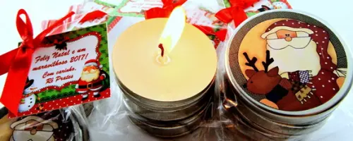 Lembrancinha Vela de Natal na Latinha