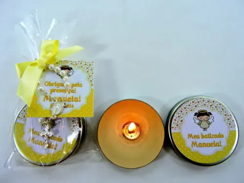 Lembrancinha Velinha Latinha e Tercinho