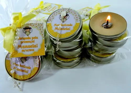 Lembrancinha Velinha Latinha e Tercinho