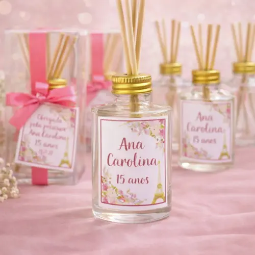 Mini Aromatizador 15 Anos Personalizado Luxo 60ml em Pet