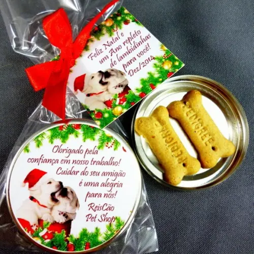 Pedido 60 Latinhas 5x1cm com Biscoito Canino
