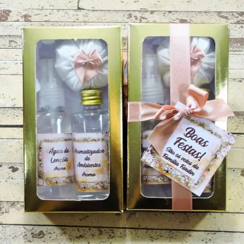 Presente Natal Kit Casa Água Lençóis Aromatizador Ambiente