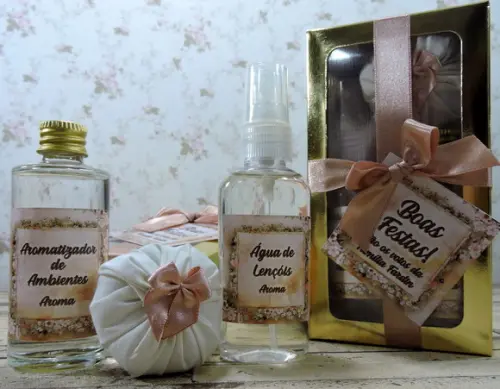 Presente Natal Kit Casa Água Lençóis Aromatizador Ambiente