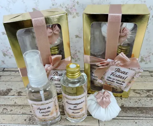 Presente Natal Kit Casa Água Lençóis Aromatizador Ambiente