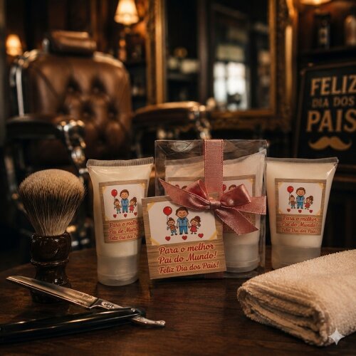 Lembrancinha Dia dos Pais com Creme de Barbear e Loção Pós-Bar