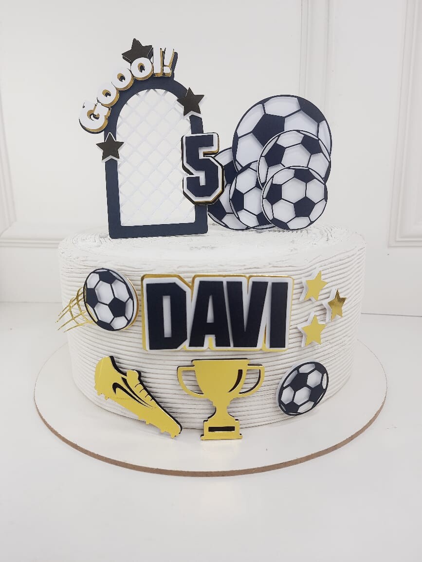 Topo|Topper de Bolo Futebol com Trave