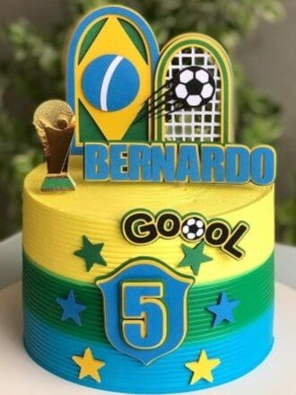 Topo | Topper de Bolo Copa do Mundo, Brasil