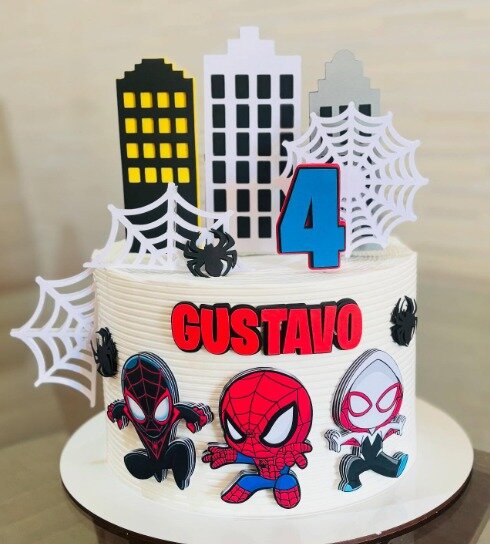 Topo | Topper de Bolo Personalizado Spidey E Seus Amigos Espetaculares