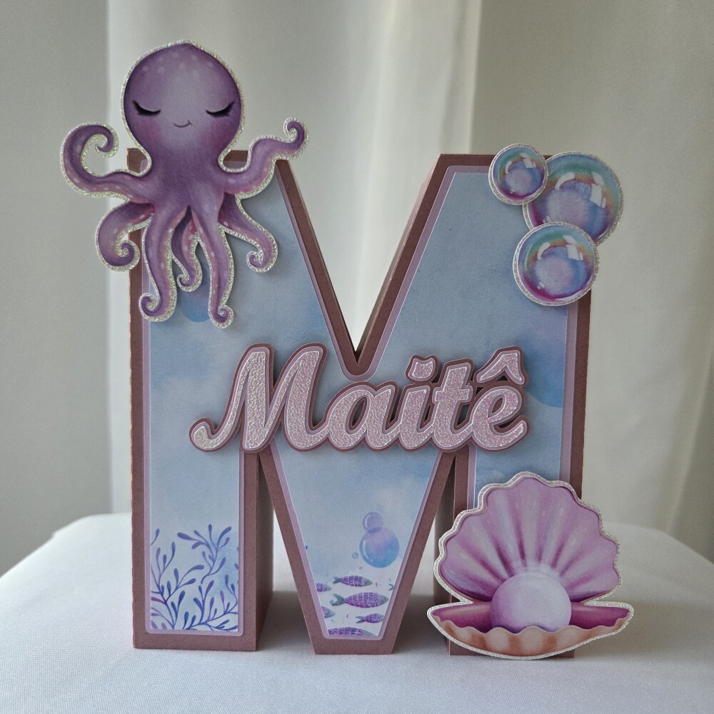 Letra 3D Personalizada com Nome e Tema | Decoração de Mesa Fest