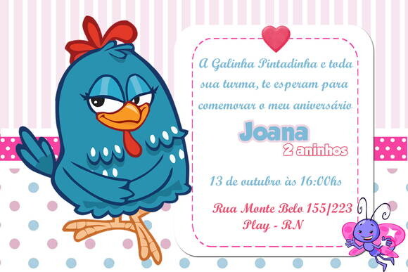 Arte Digital Convite Galinha Pintadinha