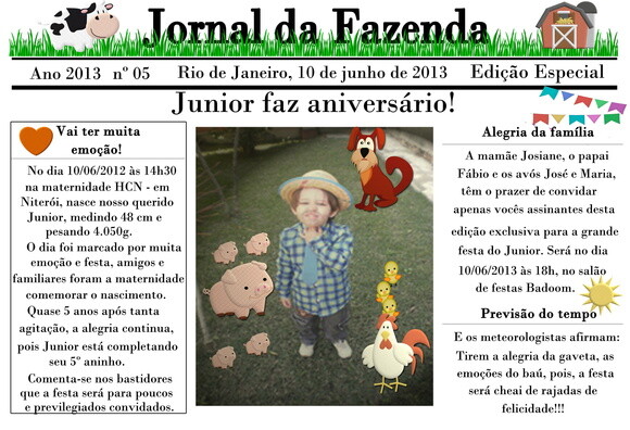 Arte Digital Convite Jornal da Fazenda