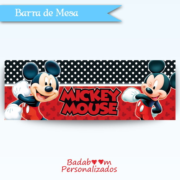 Arte Digital Para Barra de Mesa Mickey