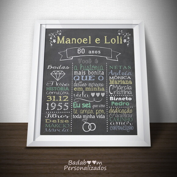 Arte Digital Para Chalkboard Bodas Diamante