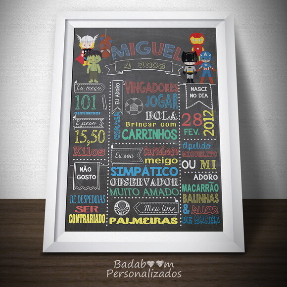 Arte Digital Para Chalkboard Heróis