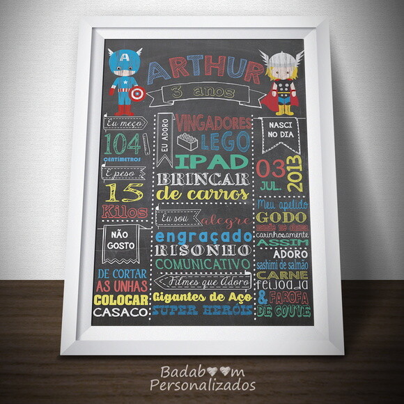 Arte Digital Para Chalkboard Heróis