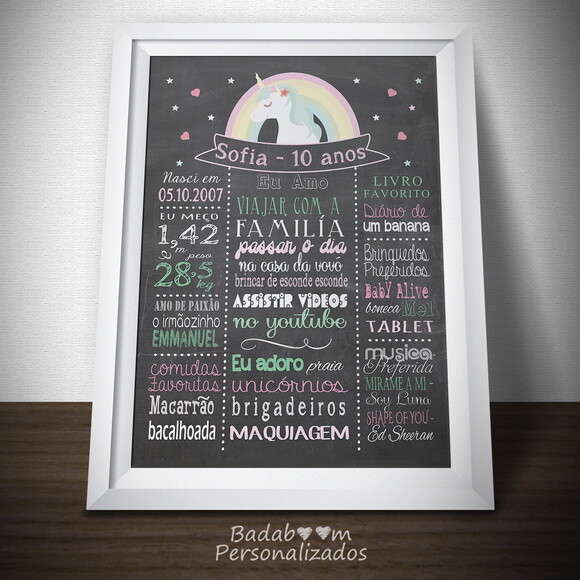 Arte Digital para Chalkboard Unicórnio