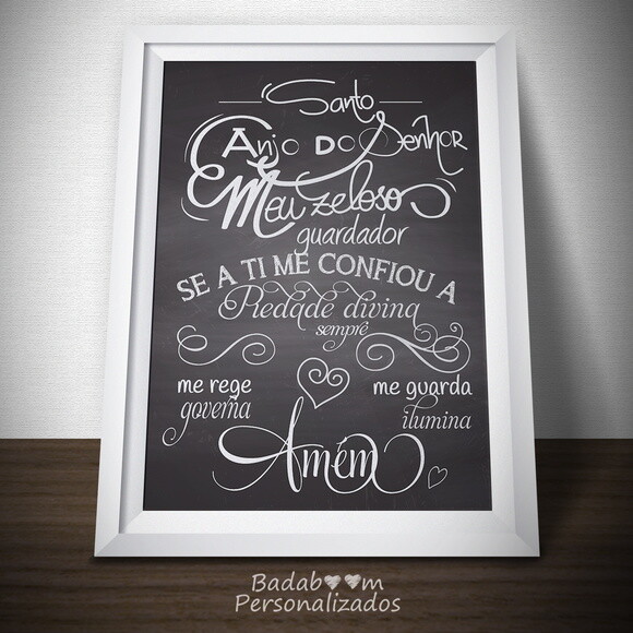 Arte Digital Para Chalkboard Santo Anjo