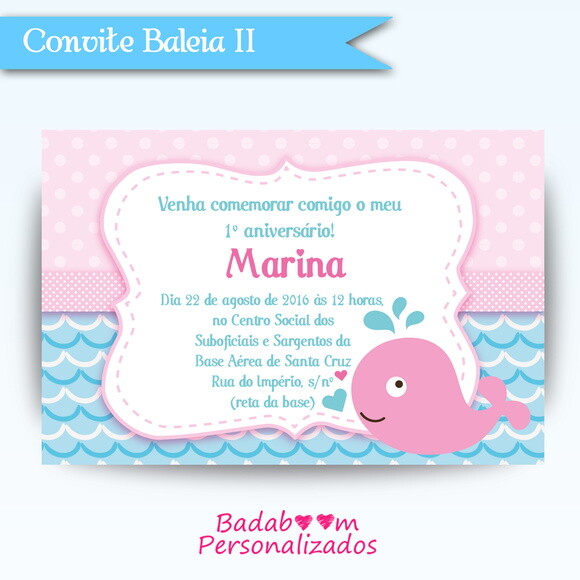 Arte Digital Para Convite Baleia