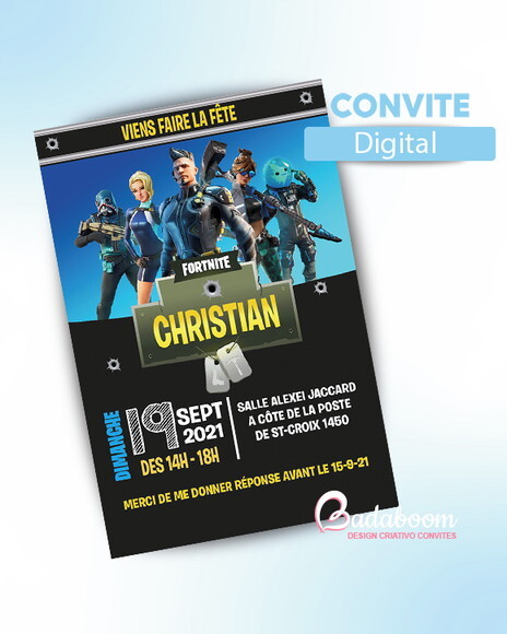 Arte Digital para Convite Fotnite