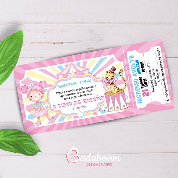 Arte Digital para Convite Ingresso Circo