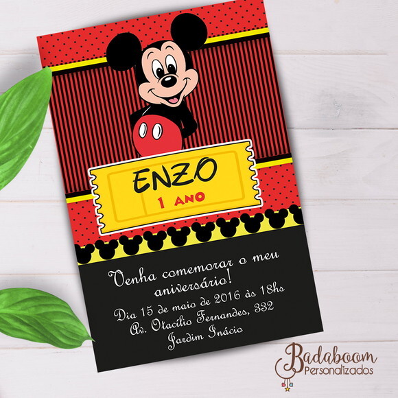 Arte Digital Para Convite Mickey