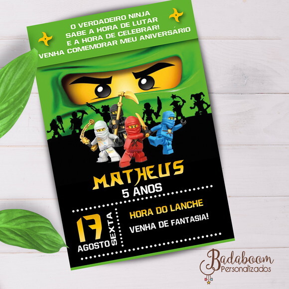 Arte Digital Para Convite Ninjago