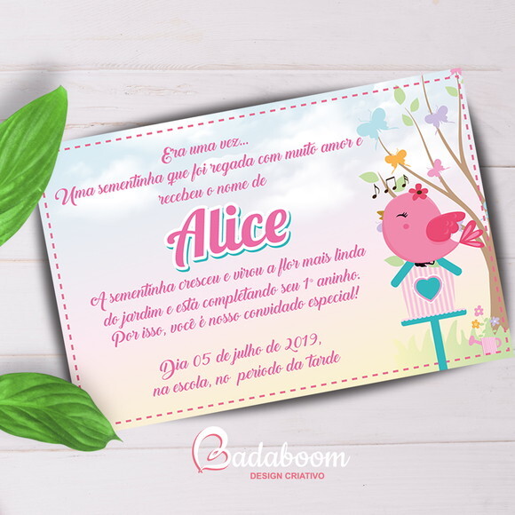 Arte Digital Para Convite Passarinho - C.973