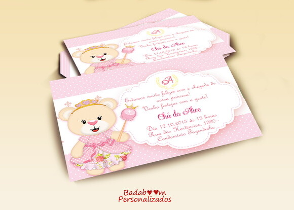 Arte Digital Para Convite Princesa Ursa