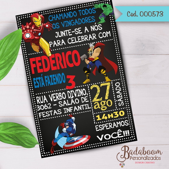Arte Digital Para Convite Vingadores