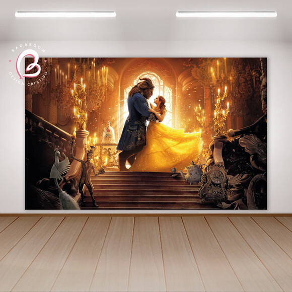 Arte Digital Painel a Bela e a Fera