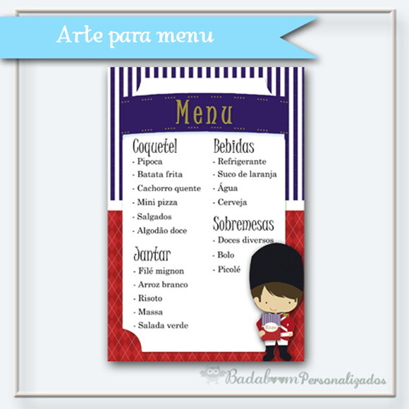 Arte Digital para Menu Soldadinho de Chumbo - C.217