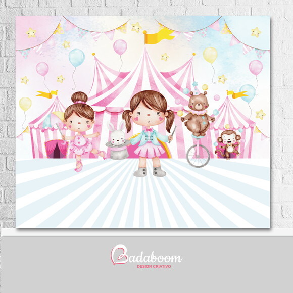 Arte Digital Para Painel Circo Rosa