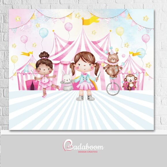 Arte Digital Para Painel Circo Rosa
