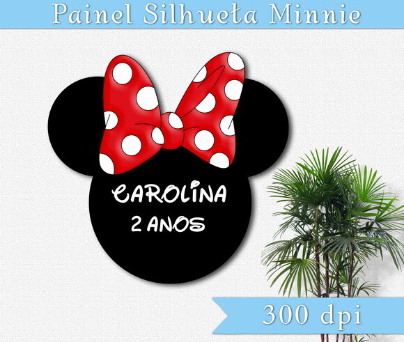 Arte Digital Para Painel Silhueta Minnie