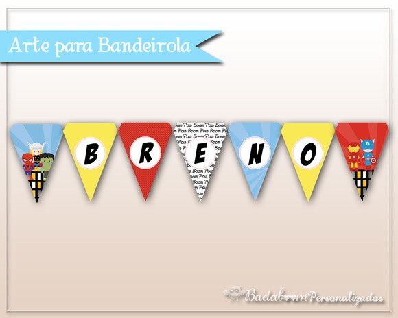 Arte para Bandeirola Vingadores