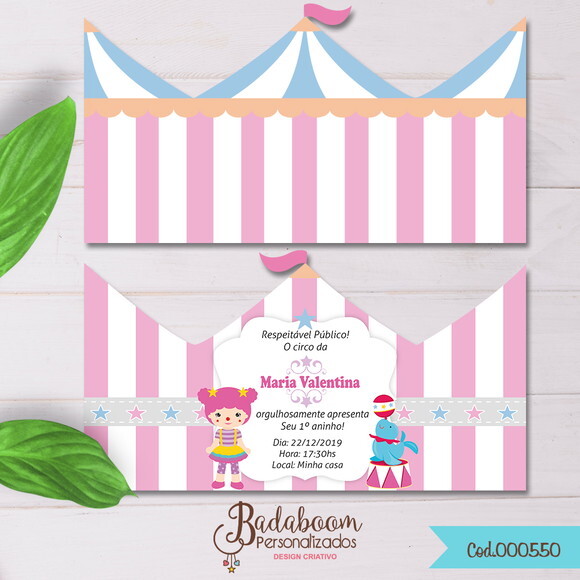 Arte Para Convite Dobrável Tenda De Circo