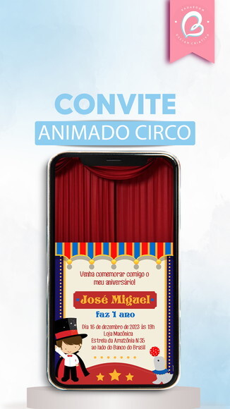 Convite Animado Circo