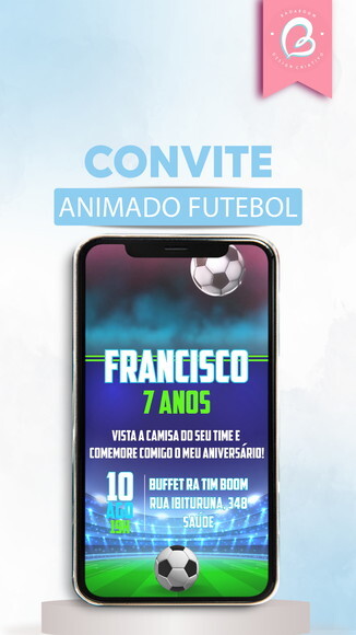 Convite Animado Gif Musical Futebol