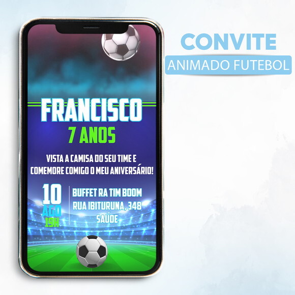 Convite Animado Gif Musical Futebol