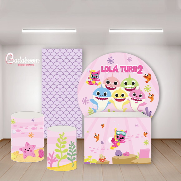 Kit Arte Digital Painel Baby Shark