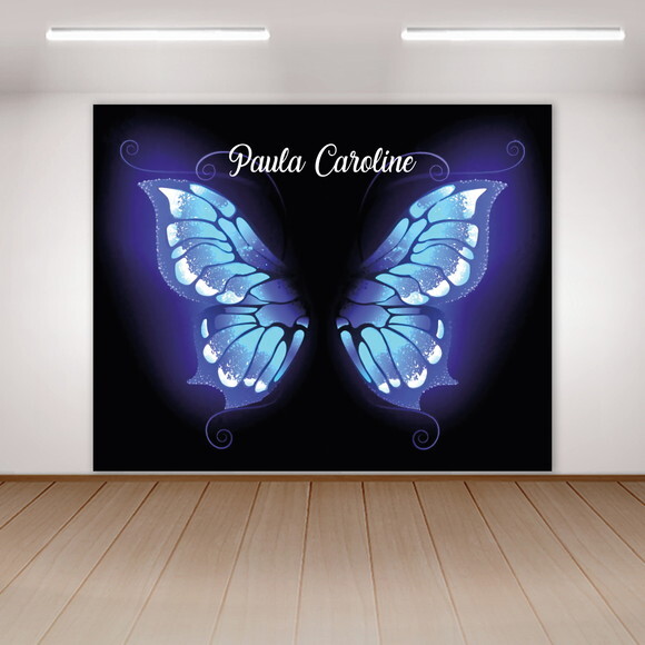 Kit Arte Digital Painel Borboleta Neon
