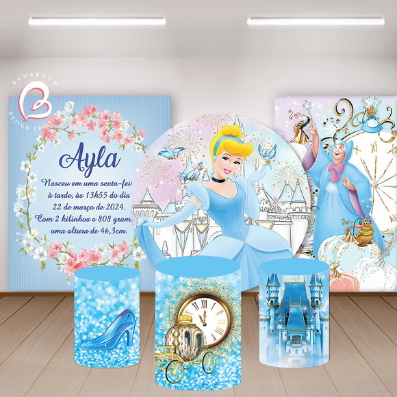 Kit Arte Digital Painel Cinderela