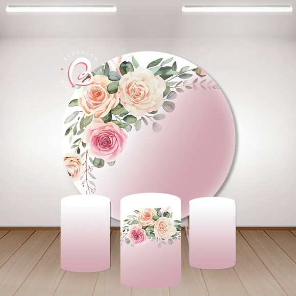 Kit Arte Digital Painel Floral Rose Gold