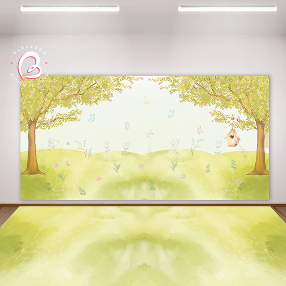 Kit Arte Digital Painel Jardim Aquarela