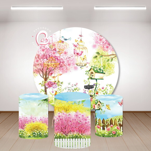 Kit Arte Digital Painel Jardim Aquarela