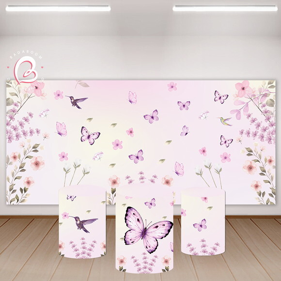 Kit Arte Digital Painel Jardim de Borboletas