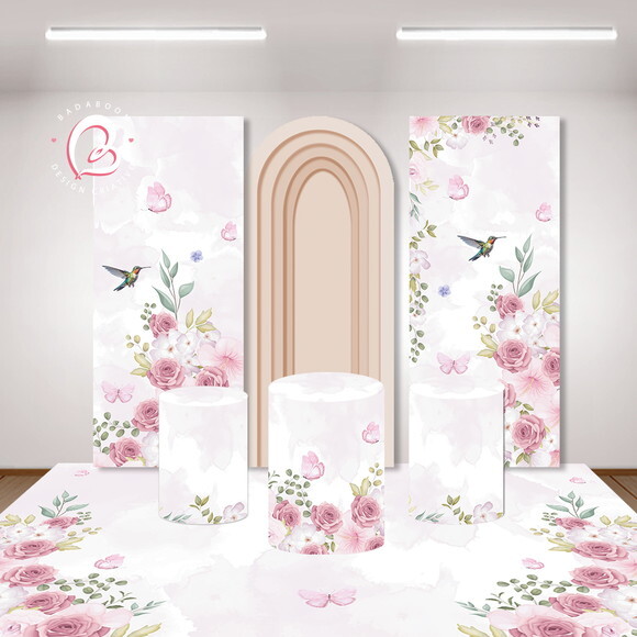 Kit Arte Digital Painel Jardim Encantado Aquarela