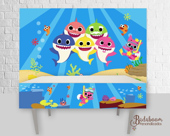 Kit Arte Digital Para Painel Baby Shark