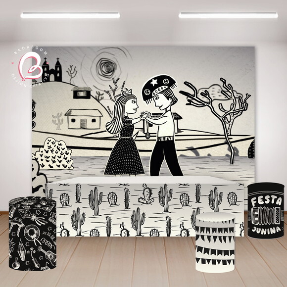 Kit Arte Digital Painel Festa Junina Cordel