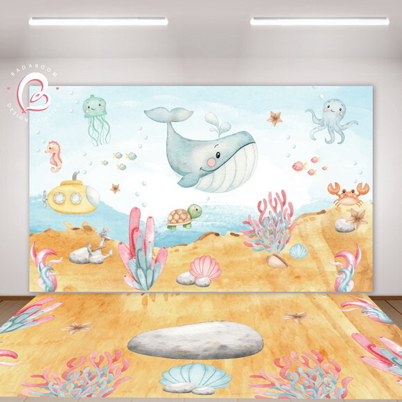 Kit Arte Digital Para Painel Fundo Do Mar